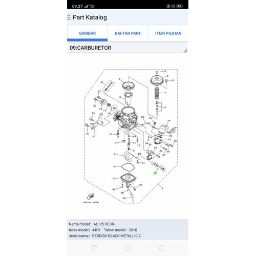Foto Produk Yamaha Genuine Parts 22S141050 Baut Setelan Angin Xeon Carburator 2010 dari Yamaha Mustika Group