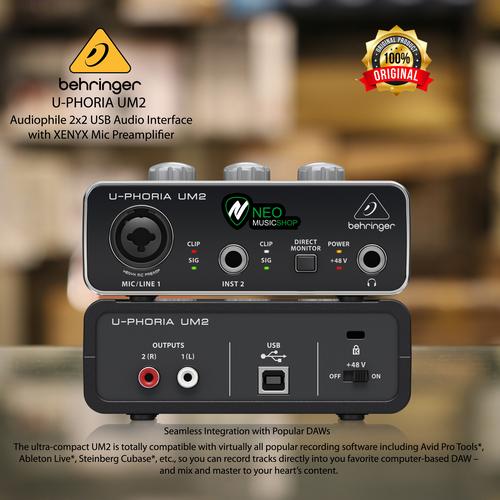 Jual Behringer Soundcard UPhoria UM2 / UM2 with Preamp Kota Sukabumi NEO MUSIC Tokopedia