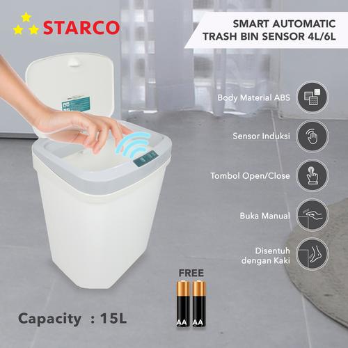 Foto Produk Starco Smart Otomatis Trash Bin Tempat Sampah Tong Sampah Sensor 15L dari Starco Official Store