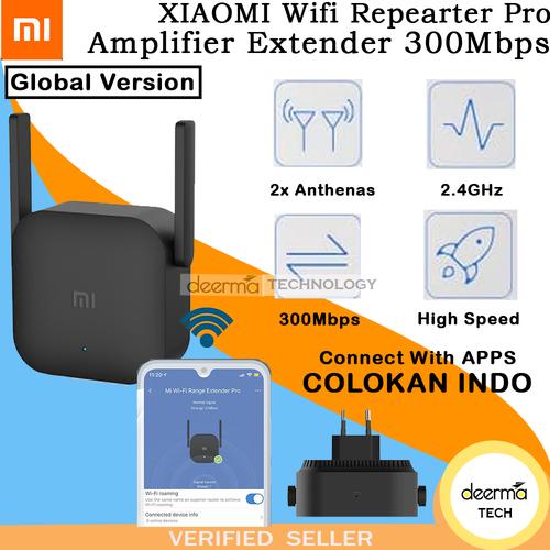 Foto Produk XIAOMI WIFI REPEATER PRO AMPLIFIER EXTENDER PRO 300MBPS ORIGINAL - COLOKAN INDO dari DEERMA TECHNOLOGY