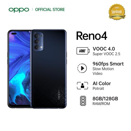 Foto Produk OPPO Reno4 Smartphone 8GB/128GB (Garansi Resmi) - Hitam dari OPPO OFFICIAL STORE