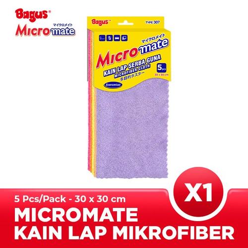 Foto Produk Bagus Micromate Kain Lap Mobil Microfiber Serbaguna 5pc 30X30 307 dari Tchome Official Store
