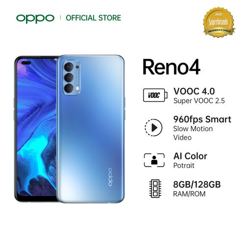 Foto Produk OPPO Reno4 Smartphone 8GB/128GB (Garansi Resmi) - Biru dari OPPO OFFICIAL STORE