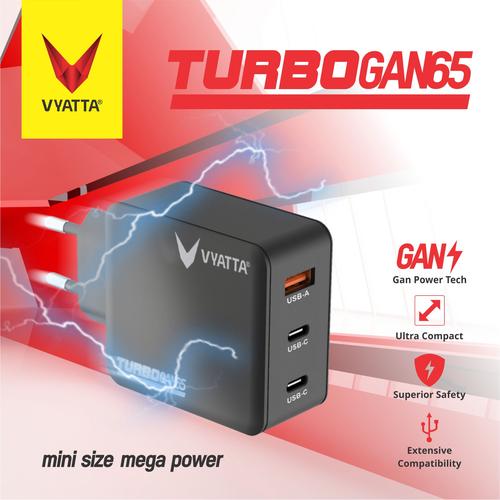 Foto Produk VYATTA TURBO GAN 65W PD 2 Power Delivery Type C + QC Fast Charger dari VYATTA PALEMBANG