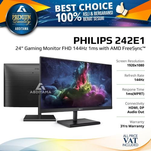 Foto Produk Monitor LED PHILIPS 242E1 24" 1080P 144Hz 350cdm HDMI DP Freesync dari Abditama Official