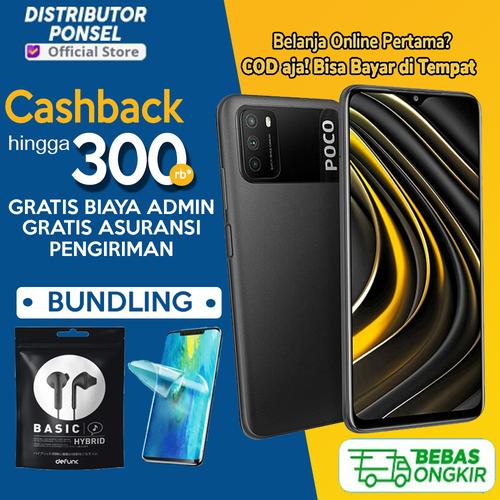 Foto Produk Xiaomi Poco M3 6/128GB 4/64GB Garansi Resmi 128 GB 64 GB Biru Hitam - 4GB 64GB, Non Bundle dari Distributor Ponsel