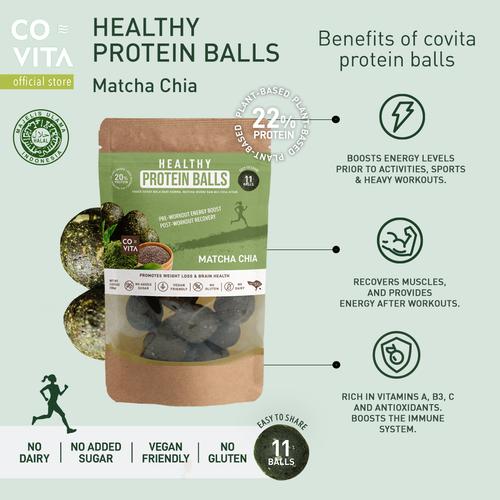 Foto Produk Covita Healthy Protein Balls - Matcha Chia - Snack Sehat dari Covita
