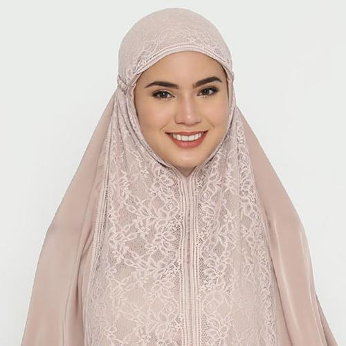 Foto Produk Eiza by duapola Mukena Silk Lace 7207 - Soft Mauve - Classic dari Eiza