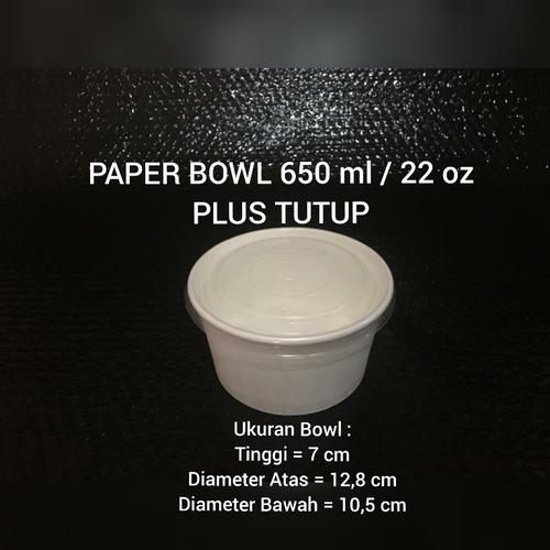 Foto Produk Paper Bowl / Mangkuk Kertas 650 ml / 22 oz / + Tutup dari Online Gemilang