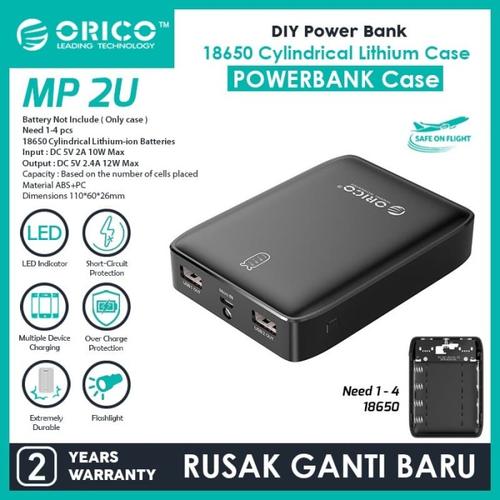 Foto Produk ORICO DIY Powerbank Case / Module 5V 2.4A 12 WATT - MP-2U-FS dari ORICO INDONESIA