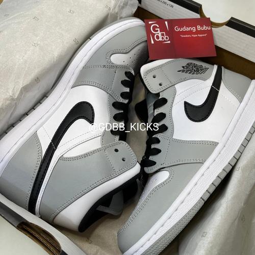 Foto Produk Nike Air Jordan 1 Mid Light Smoke Grey ORIGINAL MATERIAL GUARANTEE dari Gudang Bubu