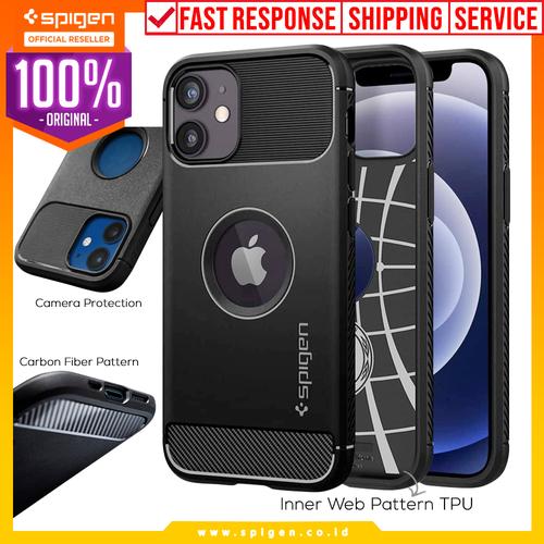 Foto Produk Case iPhone 12 Pro Max / Pro / Mini Spigen Rugged Armor Carbon Casing - 12 Mini dari Spigen Official