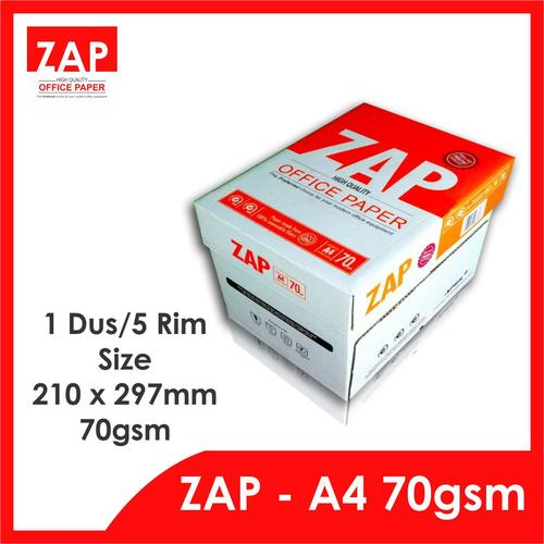 Foto Produk Kertas A4 HVS 70 Gram ZAP - 1 dus/ 5 rim/2.500 lembar - Print Faster dari Zap Official Paper
