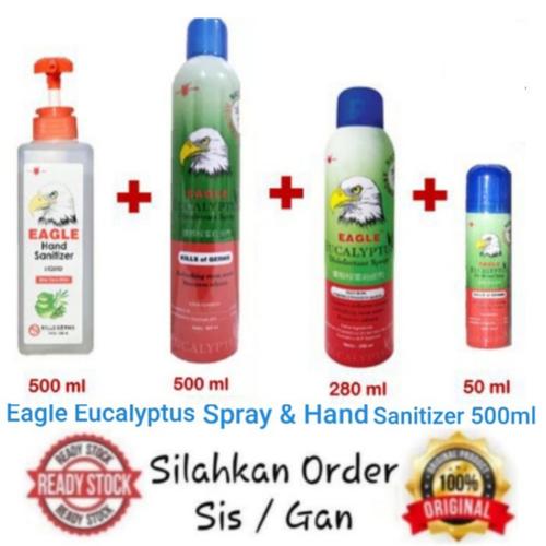 Foto Produk Eagle Eucalyptus Spray & Eagle Hand Sanitizer 500ml Paket Sehat dari Dewi Sadar