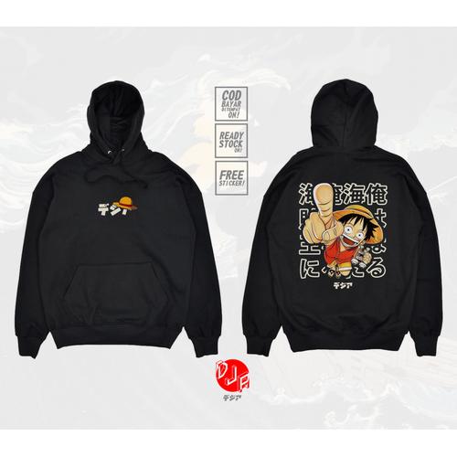 Foto Produk HOODIE MONKEY D LUFFY PIRATE KING ONE PIECE BAJU JEPANG ANIME DJA - M dari DJA Cloth