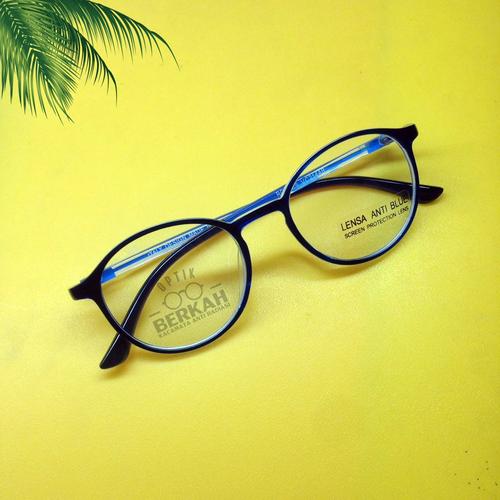 Gambar kacamata anti radiasi frame oval dewasa fashion pria dan wanita - normal blue ray dari kacamata_id Kota Yogyakarta Tokopedia
