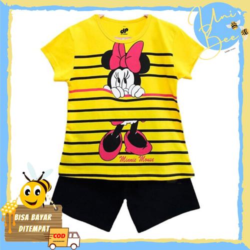setelan anak perempuan minnie mouse usia 2 4 tahun