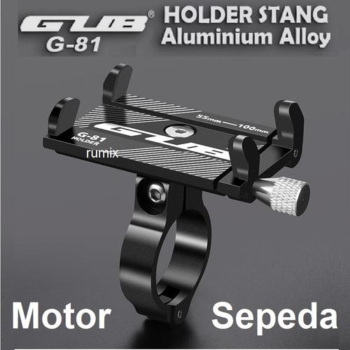 Foto Produk GUB G81 HP Holder G-81 Handphone Phone Aluminium Stang Sepeda Motor dari Rumix