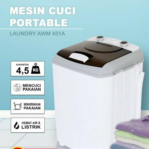 Gambar mesin cuci portable ARASHI AWM 451A - 4.5 kg - garansi 3 tahun dari sini grosir undefined Tokopedia