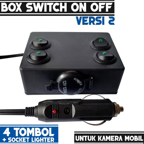 Jual Box Switch On off 4 Tombol dan Jack Dc Dengan Socket Lighter ...