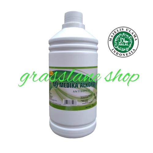 Foto Produk Alcohol Alkohol 70% 1000 ml 1 liter Food Grade Medika dari grasslane shop