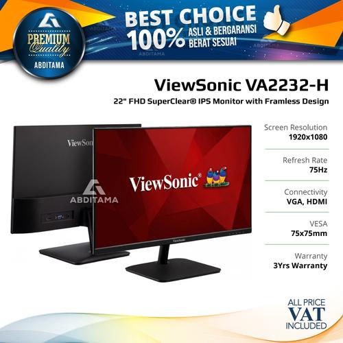 Foto Produk Monitor LED Viewsonic VA2232-H VA2232H 22" 1080p IPS 75hz VGA HDMI dari Abditama Official