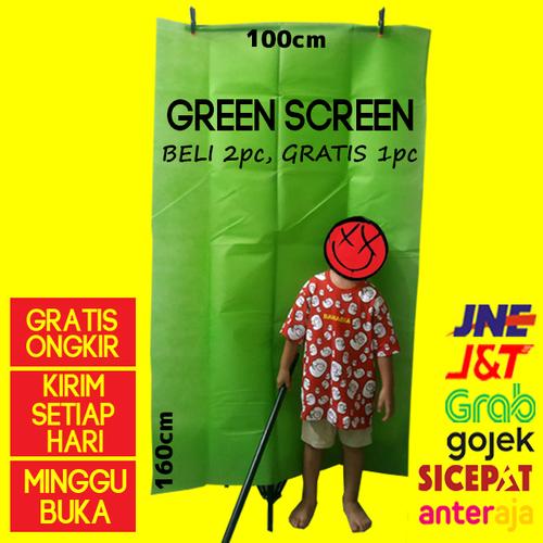 Foto Produk Green screen kain background hijau Murah Baru - 1x1,6 dari cokacase
