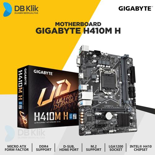 Foto Produk Motherboard Gigabyte H410M-H mATX LGA1200 DDR4 HDMI - Gigabyte H410M H dari dbclick