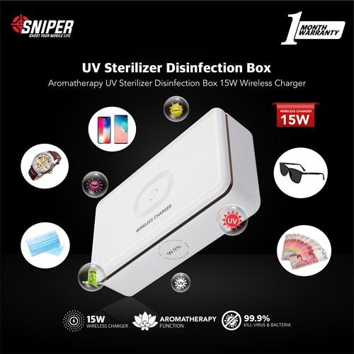 Foto Produk UV Disinfection Cell Phone UV Sterilizer box With Wireless Charger 15W dari Sniper Indonesia