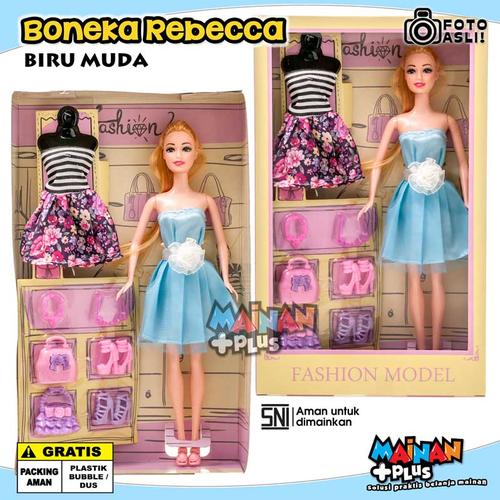 Foto Produk Mainan Anak Perempuan Boneka Cantik Rebecca Fashion Doll Set SNI - Biru Muda dari MainanPlus