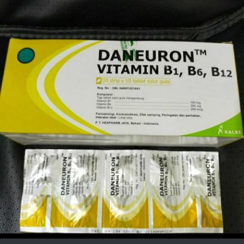 Jual Daneuron vitamin b1 b6 b12 perbox isi 10strip 100tablet Jakarta