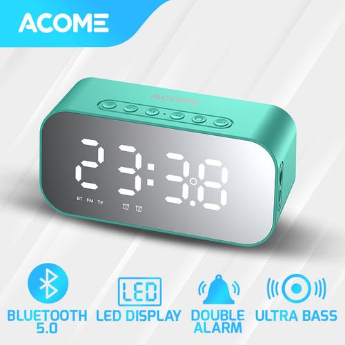 Foto Produk Acome A5 Speaker Bluetooth 5.0 Jam Alarm LED Display Ultra Bass - Blue dari Acome Indonesia