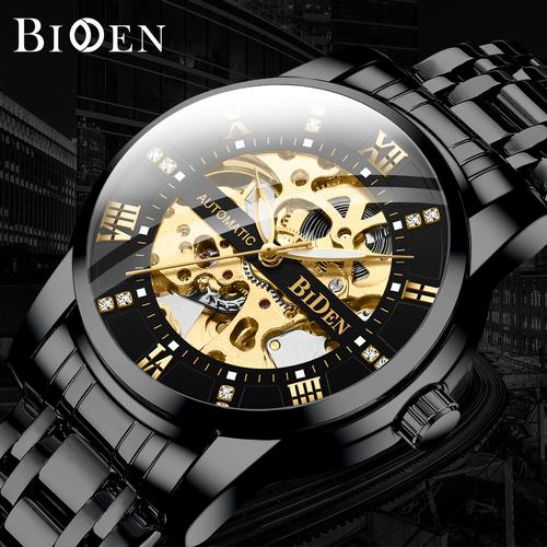 Foto Produk Jam Tangan pria Stainless steel waterproof Simulasi menonton fashion - Hitam dari BIDEN Official Store