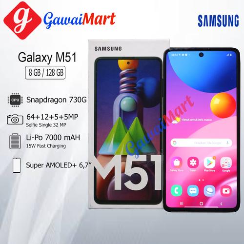 Foto Produk SAMSUNG GALAXY M51 8/128GB RAM 8GB ROM 128GB GARANSI RESMI - Putih dari Gawai Mart