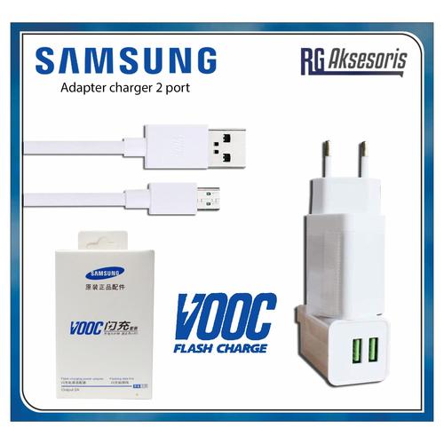 Foto Produk Charger SAMSUNG VOOC FAST CHARGING 2Ampere 2Port Usb ORI99% dari RG AKSESORIS HP