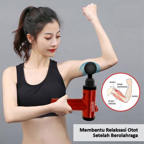 Gambar Alat Pijat Getar Portable Fascial Massage Gun Mini Terapi Relaksasi 4 - Merah dari lbagstore Kota Depok Tokopedia
