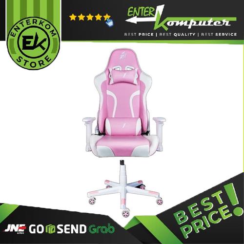 Foto Produk 1STPLAYER GAMING CHAIR FD-GC1 - PINK WHITE - All Steel Skeleton dari Enter Komputer Official