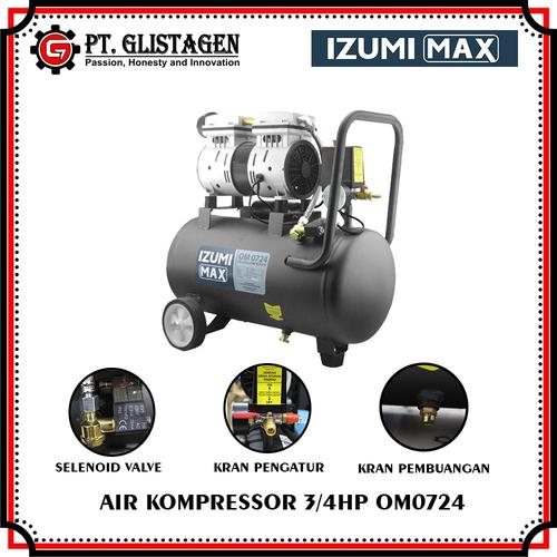 Foto Produk Mesin Kompresor Angin Listrik Izumi Max Oilles Silent 3/4HP24L OM 0724 dari PT. GLISTAGEN