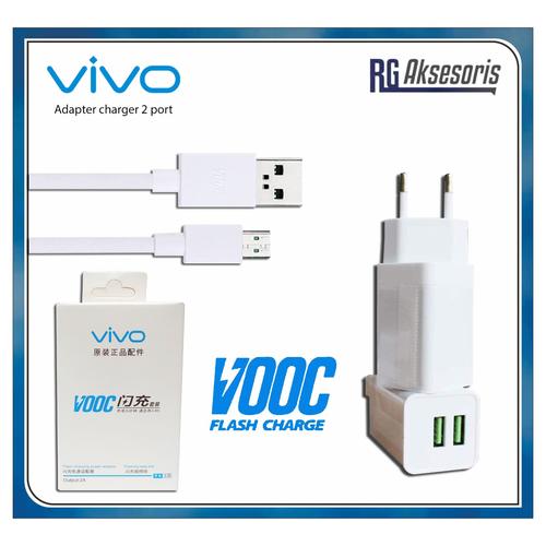 Foto Produk Charger VIVO VOOC FAST CHARGING 2Ampere 2Port Usb ORI99% dari RG AKSESORIS HP
