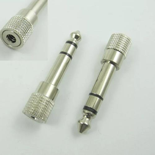 Jual Audio Jack Adapter Adaptor Connector Converter 3.5 mm To 6.5 mm Stereo Silver Kota