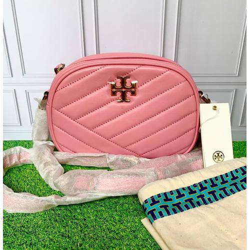 Tory Burch Kira キルティング レザー カメラバッグ ピンク Tory Burch Kira Small Chevron Camera Bag Pink Magnolia/Dark Gold