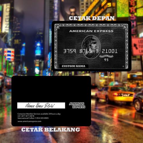 Foto Produk KARTU FLAZZ BCA GEN 2 CUSTOM | EMONEY DESIGN AMEX BLACK CARD E MONEY - BRIZZI BRI, cetak depan dari custom case ink