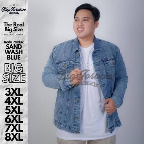 Jual jaket jeans denim pria sandwash 