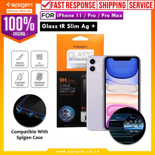 Foto Produk Tempered Glass iPhone 11 / Pro / Max / XS Max / XS / XR X Spigen SLIM - 11 or XR dari Spigen Official