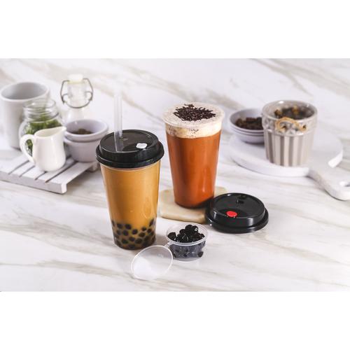 Foto Produk Gelas Plastik Boba/Cheese Tea/ Cup Injection PP 500ml/ Cup+Lid+Cap - Hitam dari WINGOH