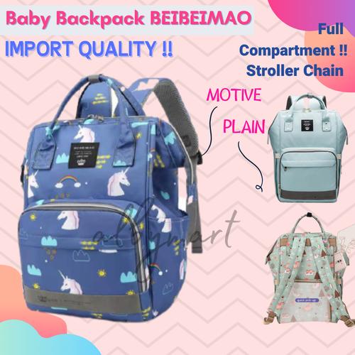 Foto Produk Diaper Bag Multifungsi (Merk Aboutbaby) Tas Bayi Ransel About baby - BLUE MOTIVE dari cabokimurah