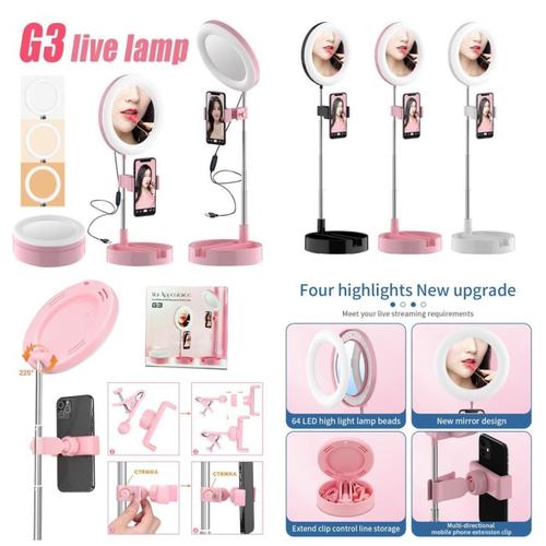 Foto Produk Cermin Selfie G3 Ring Light For Live - Kaca Make Up lipat Portable dari ICG
