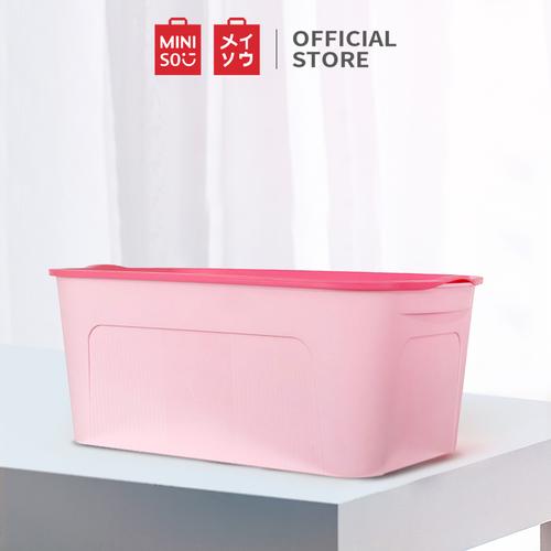 Foto Produk MINISO Kotak Penyimpanan Storage Box Container Organizer Tempat Baju - Merah Muda, S dari Miniso Indonesia