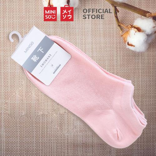 Foto Produk MINISO Kaos Kaki Wanita Rendah Pendek Semata Kaki 3 Pasang Tipis - Merah Muda dari Miniso Indonesia