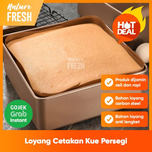 Foto Produk Loyang Kue Lapis Cetakan Bolu Tebal Carbon Steel Anti Lengket Cetakan - Emas 20cm dari NatureFresh